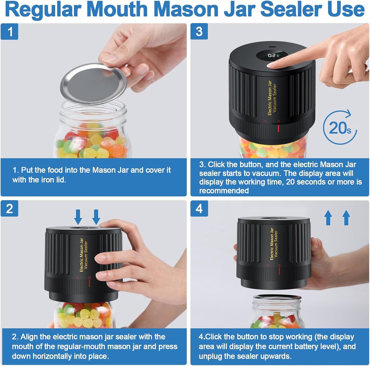 Electric Mason Jar Vacuum Sealer