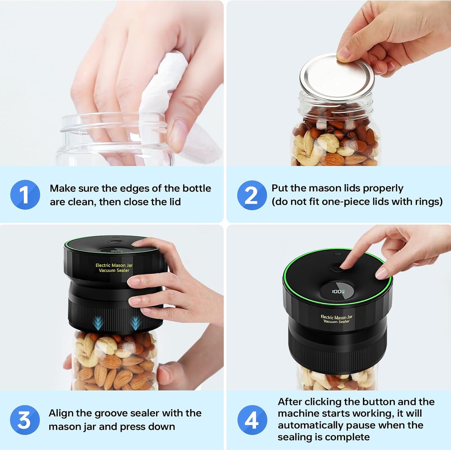 Electric Mason Jar Vacuum Sealer