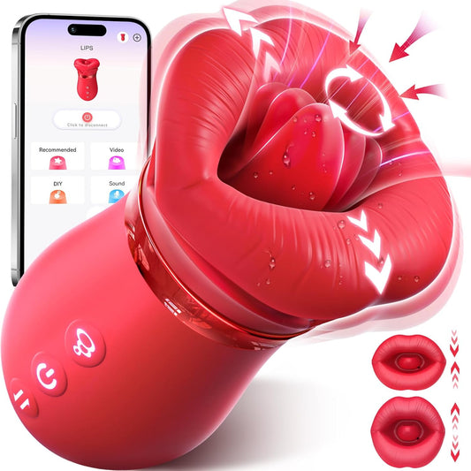 Pleasure Kiss Sensual Arouser 5IN1 Mouth Sucking Vibrator, 360° Tongue Licking (≤45 dB) #Pussy Eating #Girl on Girl #Face Riding