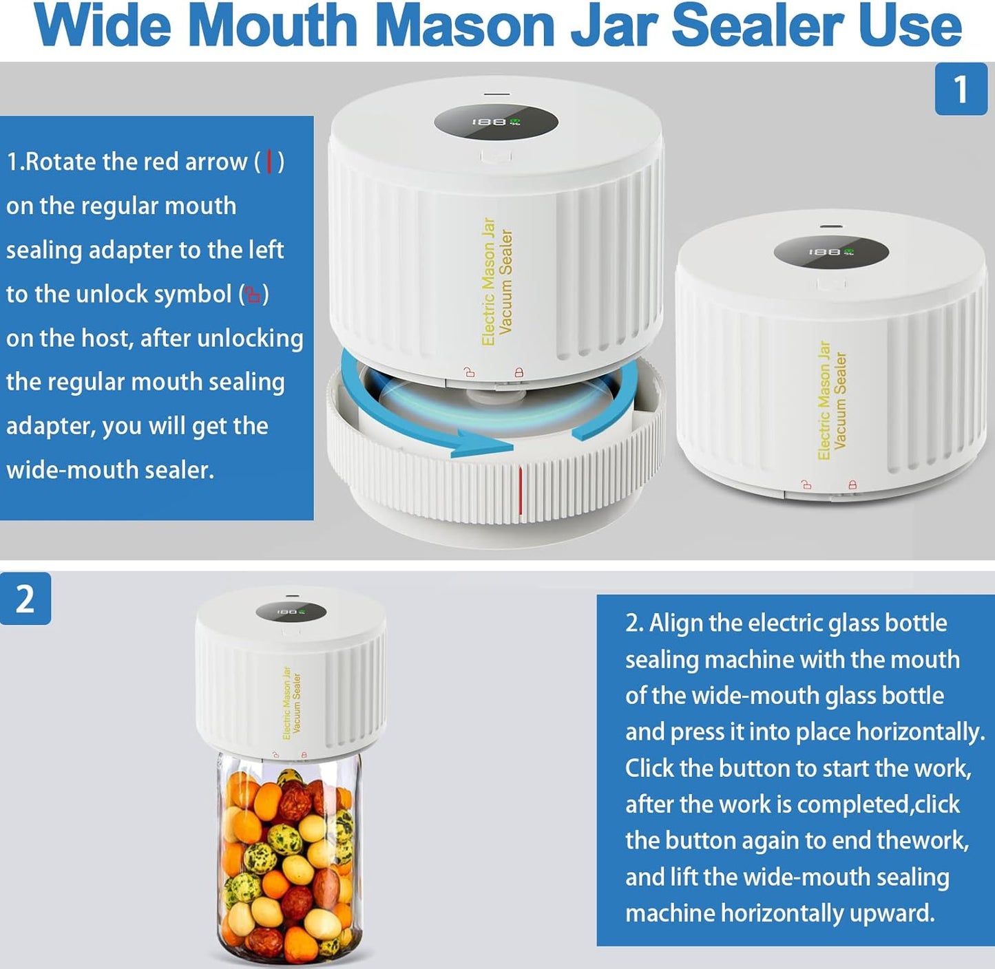 Electric Mason Jar Vacuum Sealer