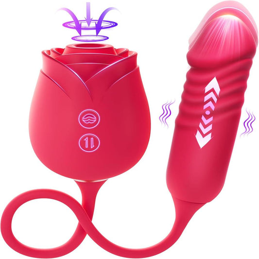 Rose Pro with Thrusting G Spot Vibrator & 10 Sucking Modes (<50 dB) #Breast Sucking #Clit Rubbing #POV